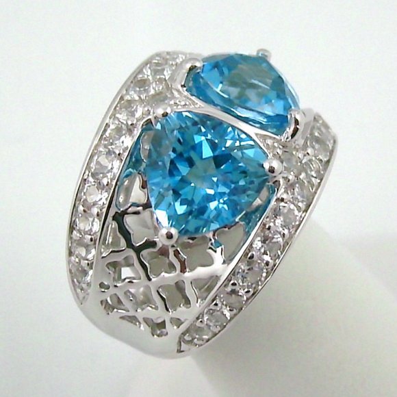 Victoria Wieck 4.72ct Swiss Blue Topaz Ring - Picture 9 of 15